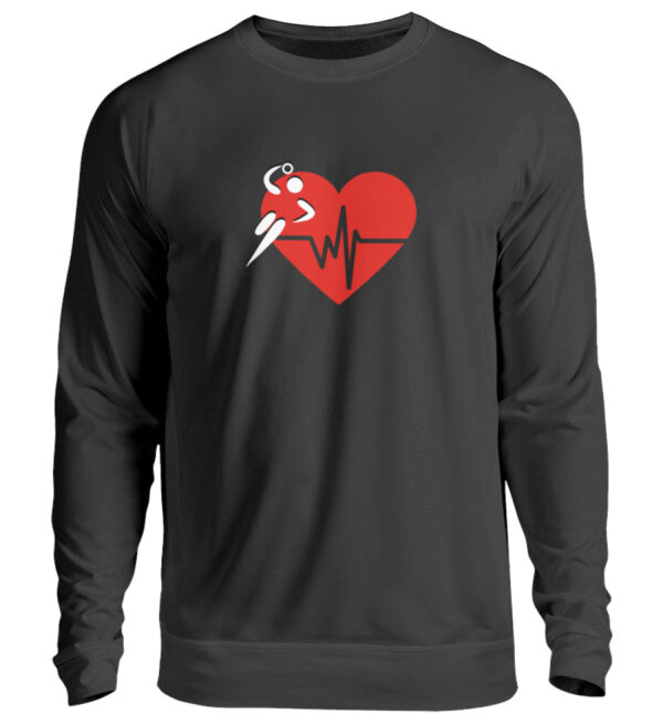 Unisex-Pullover mit dem Herzschlag des Handballs.